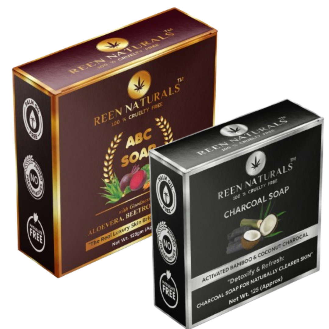 ABC + CHARCOAL SOAP COMBO - 125 gms each – Reen Naturals