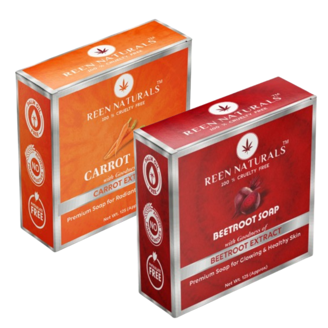 SOAP COMBO - CARROT + BEETROOT ( 125gm Each) – Reen Naturals