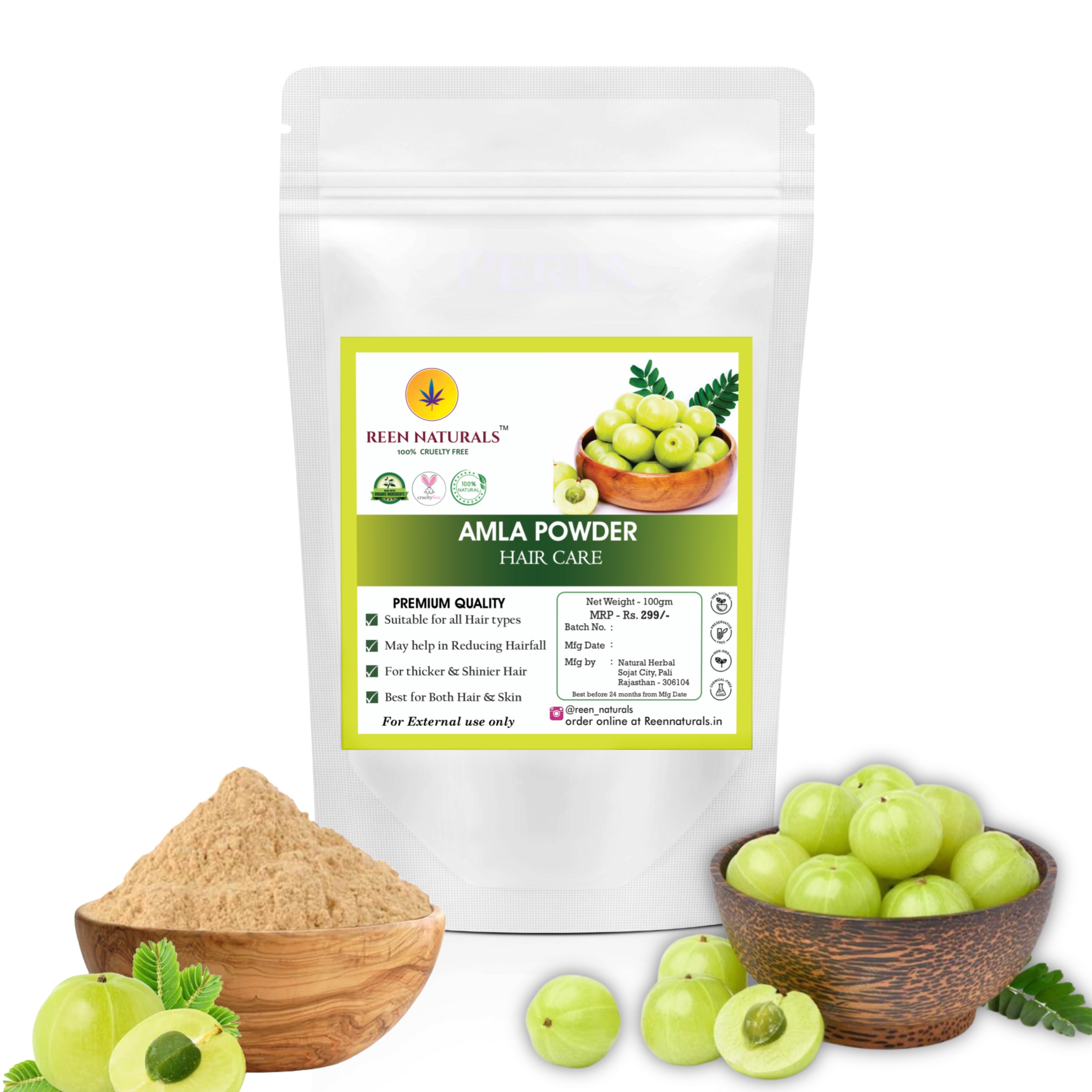 HAIR FOUR COMBO - Hibiscus , Amla , Shikakai & Methi Powder for Hair Mask - 100gms Each