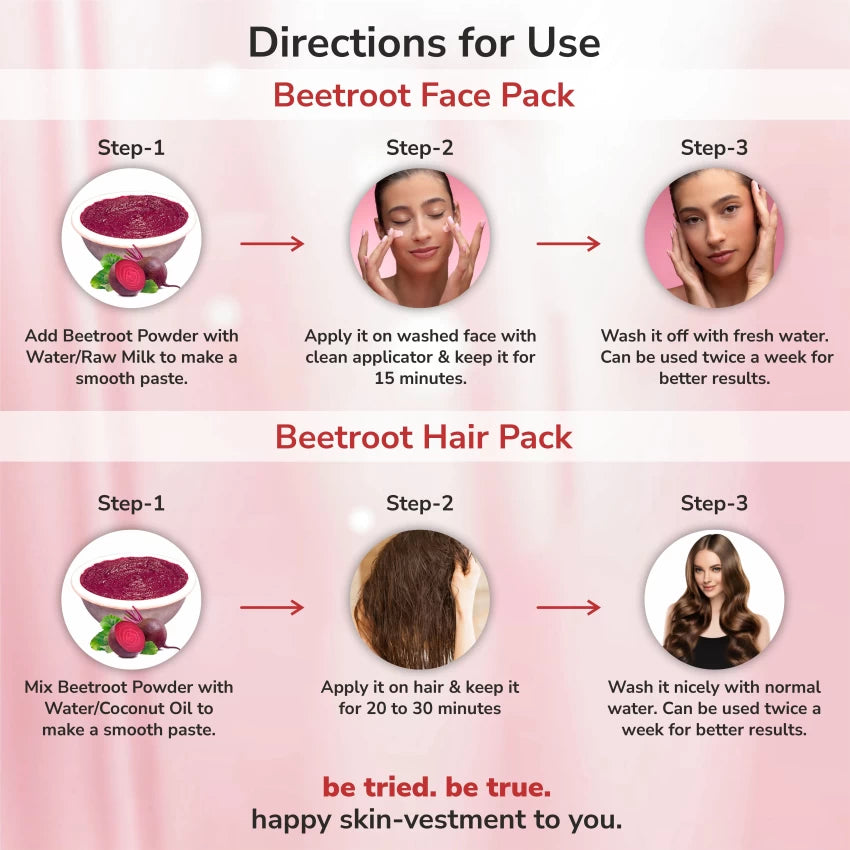 COMBO - Beetroot + Sandalwood Powder for face pack - 100gm Each