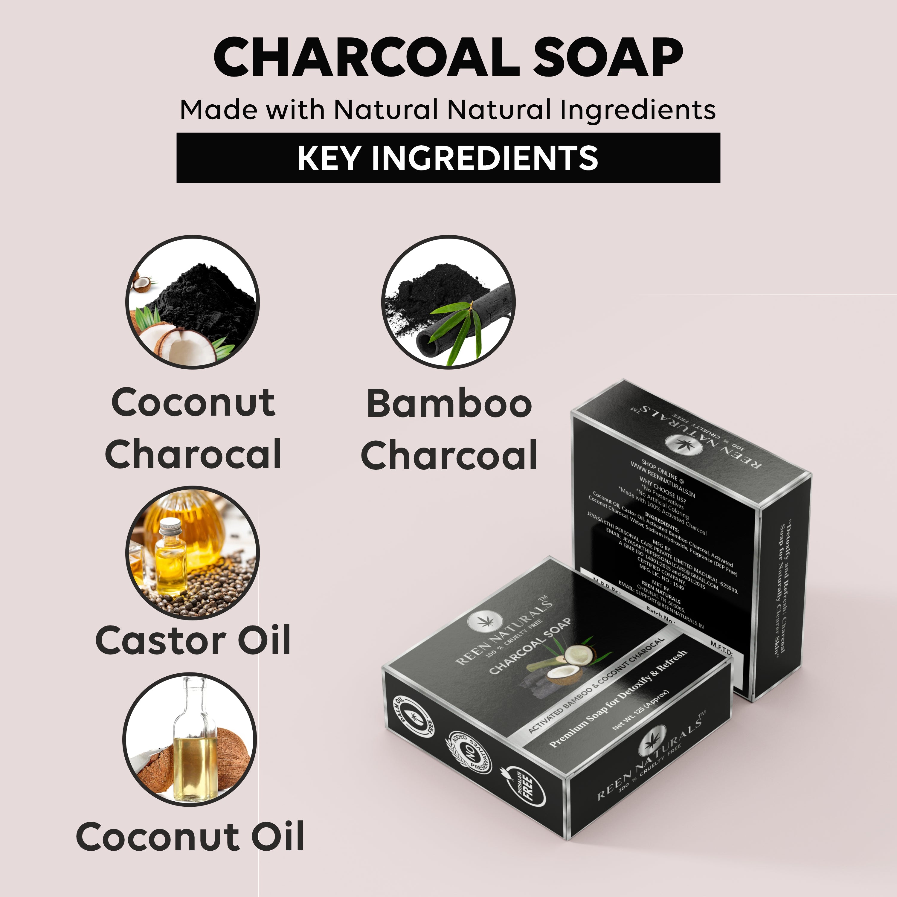 SOAP COMBO - CHARCOAL + BEETROOT (125gm Each)