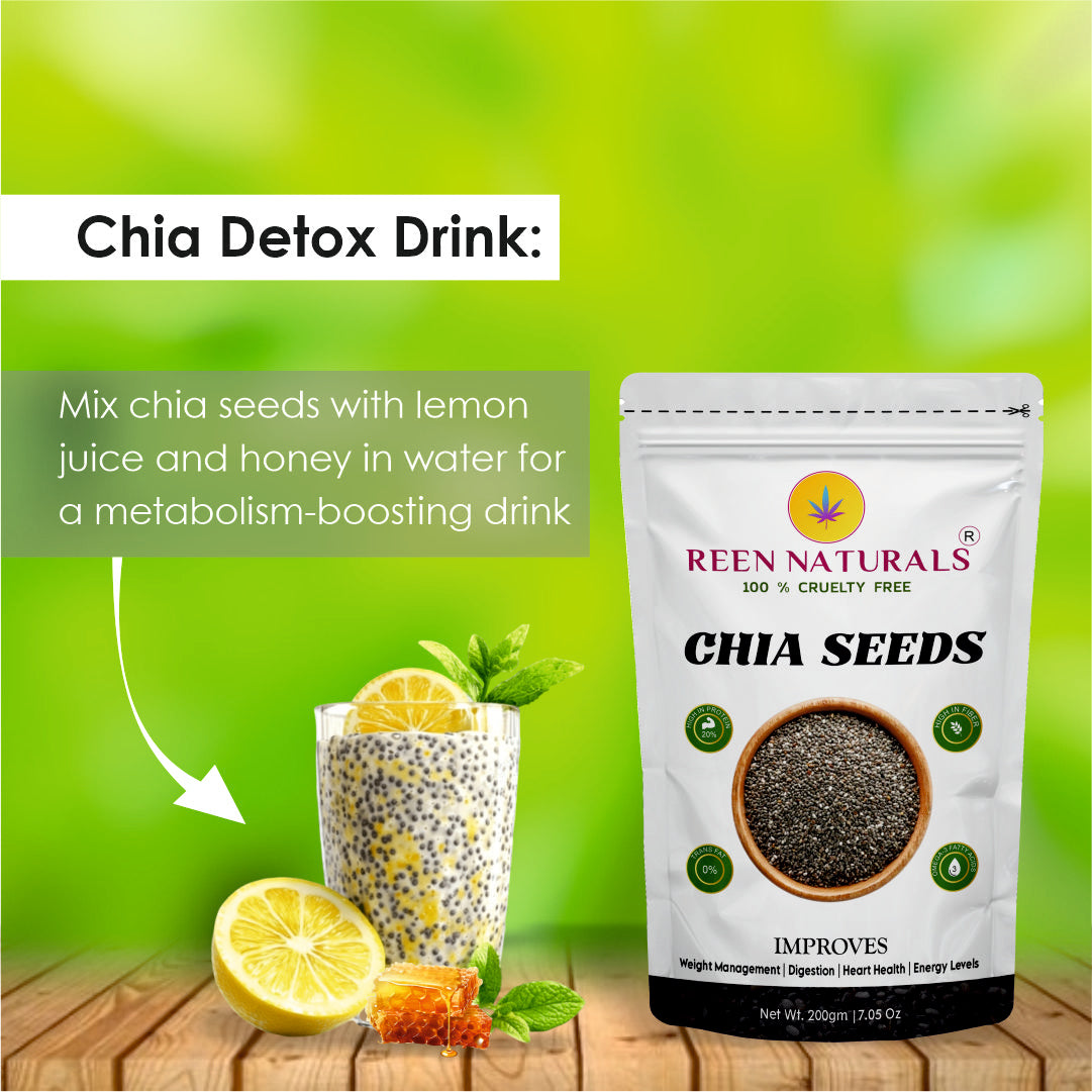 REEN NATURALS Wellness Combo Pack: Natural Moringa Powder & Chia Seeds (300g Total)