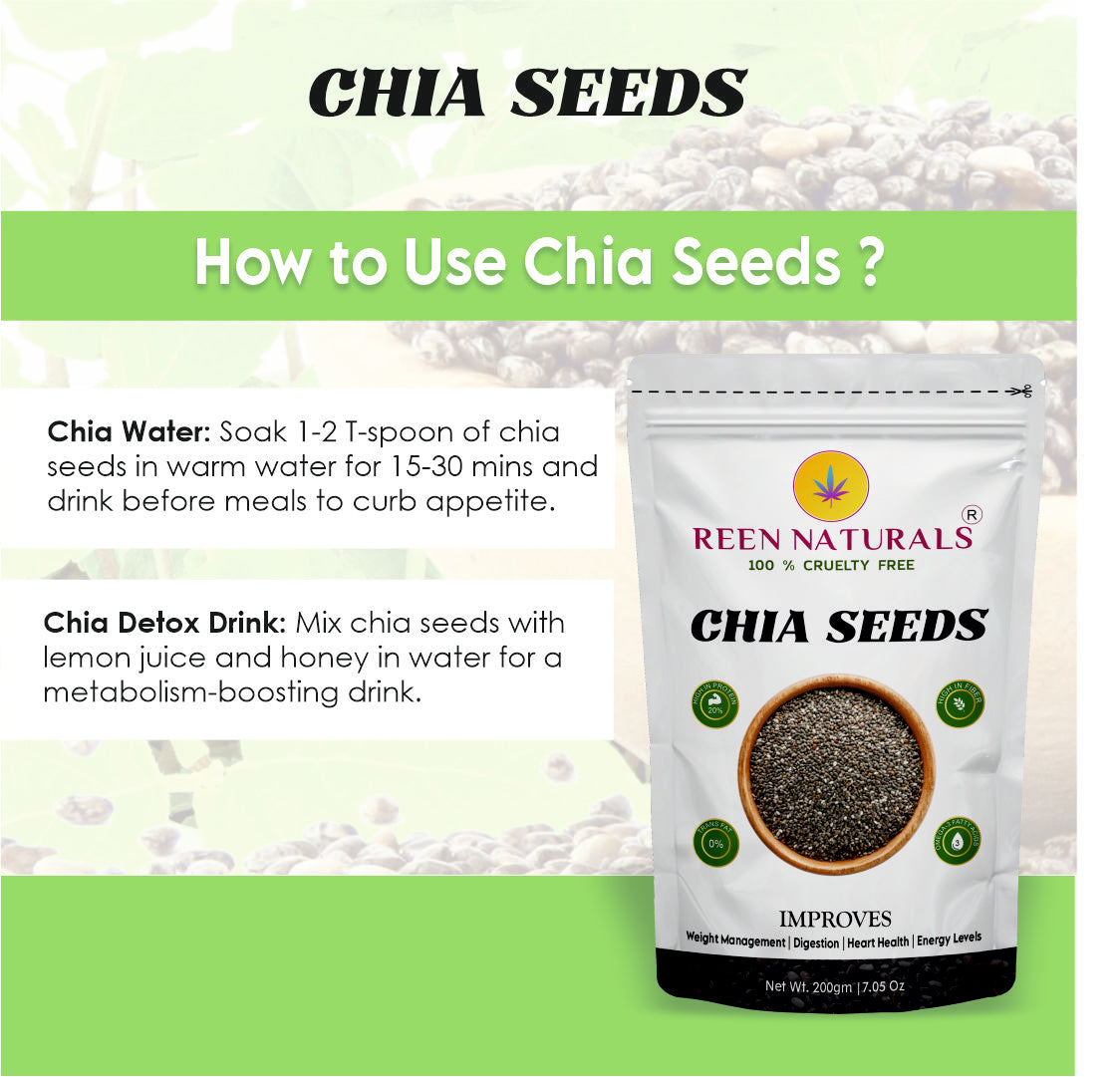 REEN NATURALS Wellness Combo Pack: Natural Moringa Powder & Chia Seeds (300g Total)