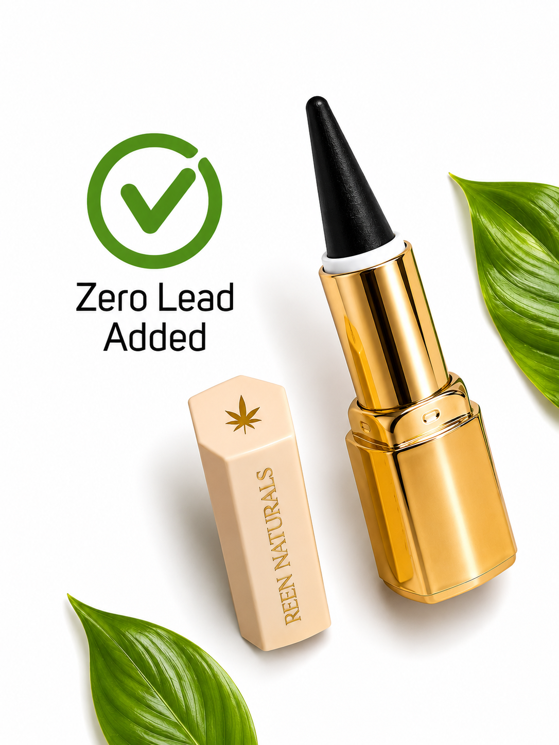 REEN NATURALS Baby Kajal Stick | 100% Natural Ayurvedic & Herbal Kajal | Traditional Lamp Black Method | Gentle & Chemical-Free | Eye Kajal for Kids | Eyeliner & Eyebrow