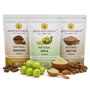 TRIO COMBO - Shikakai, Amla, Reetha Powder Hair Care - 100 grams Each