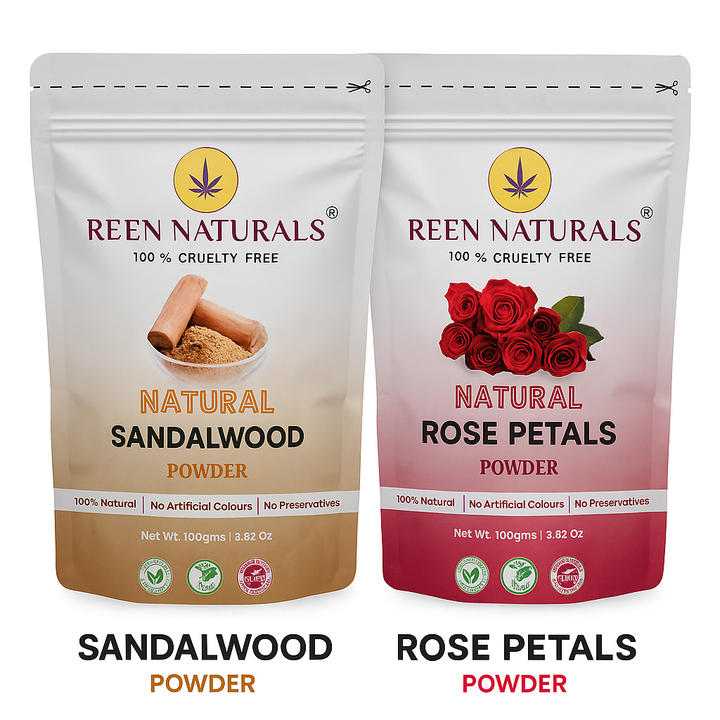 COMBO - Rose Petal + Sandalwood Powder for face pack - 100gm each