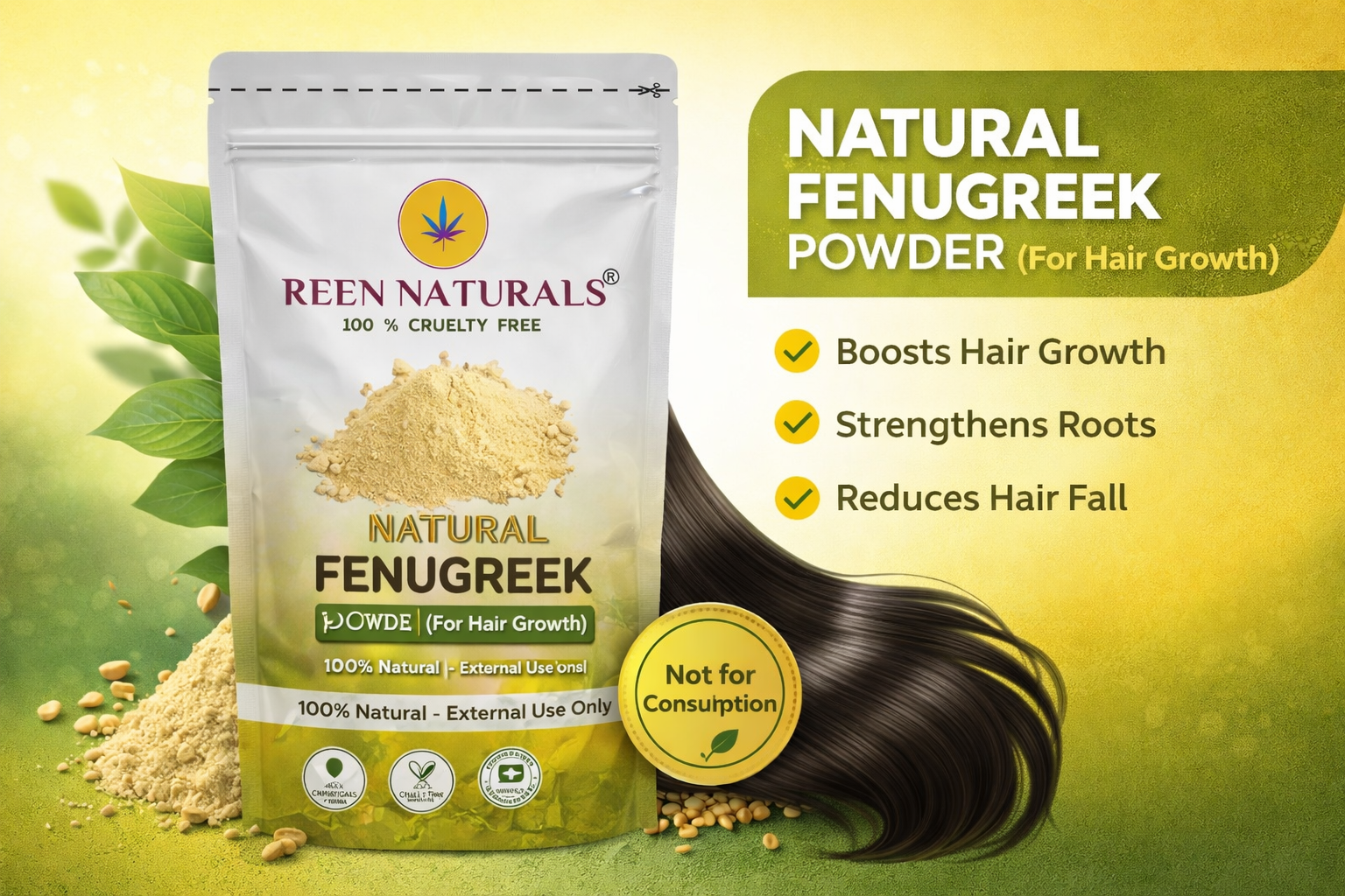 Methi Seed Powder For Hair Growth - 100 g | Fenugreek Powder