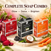 Beetroot, Charcoal & Carrot Soap | Glow, Deep Clean & Brighten | 3 × 125g