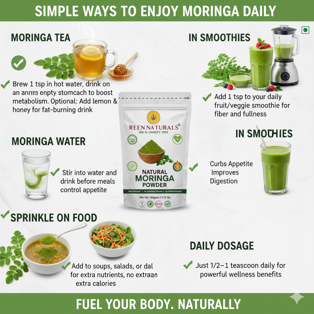 REEN NATURALS Wellness Combo Pack: Natural Moringa Powder & Chia Seeds (300g Total)
