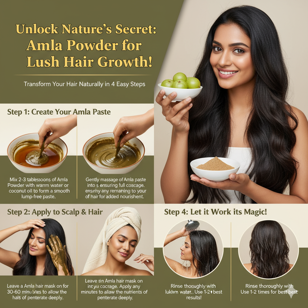 Hair Combo Pack of 5 - Amla Reetha Shikakai, Bhringraj and Hibiscus Powder - 100g Each