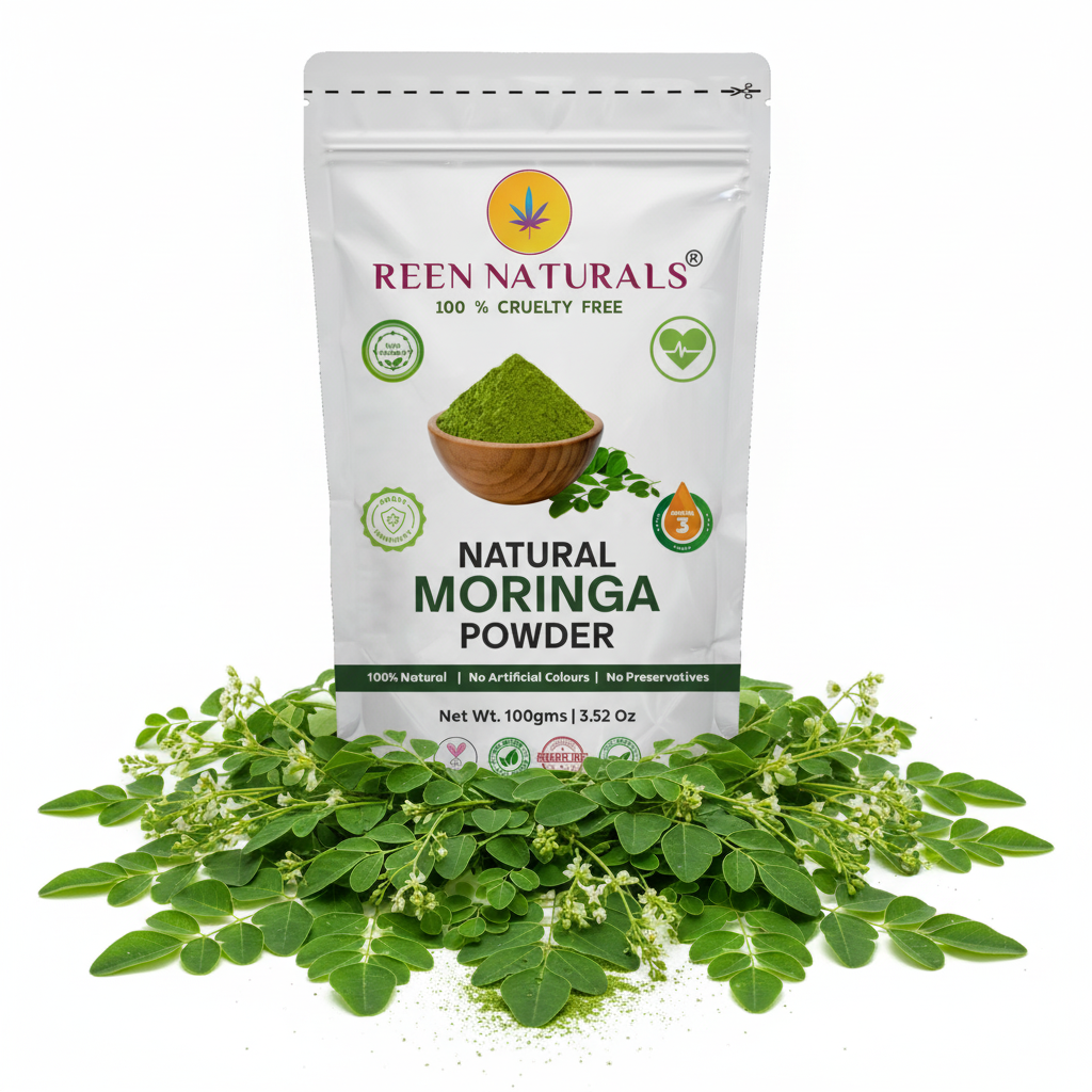 REEN NATURALS Wellness Combo Pack: Natural Moringa Powder & Chia Seeds (300g Total)