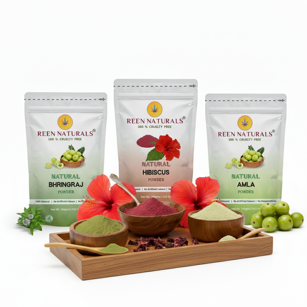 HAIR GROWTH COMBO - Bhringraj , Hibisus and Amla Powder - 100gms Each (NEW)