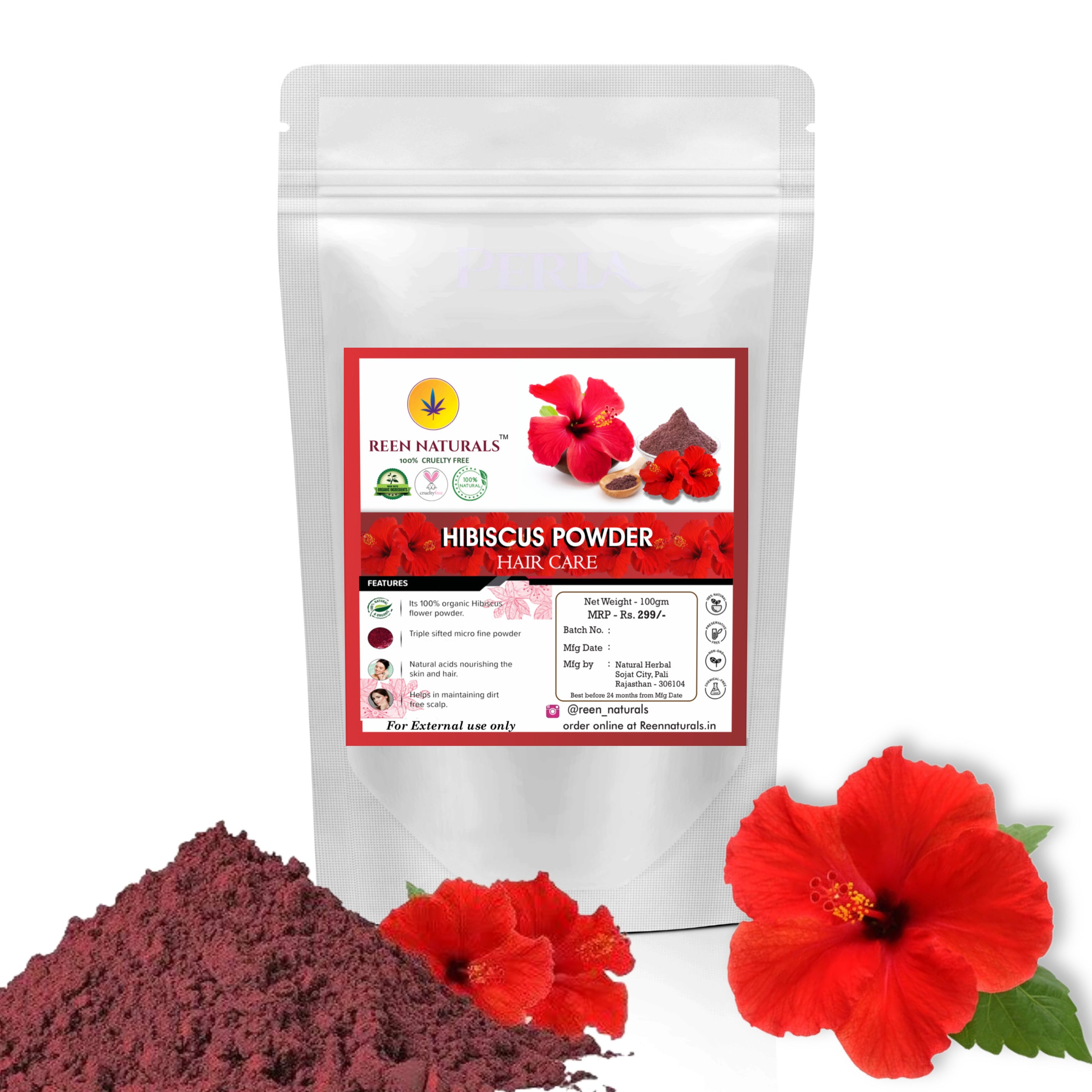 Hibiscus powder for hair growth 100 Grams