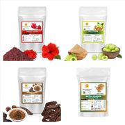 HAIR FOUR COMBO - Hibiscus , Amla , Shikakai & Methi Powder for Hair Mask - 100gms Each