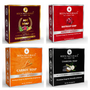 Soap Combo (4-in-1) – ABC, Carrot, Beetroot & Charcoal soap