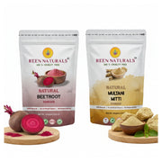 Natural Glow Face Mask Combo: Beetroot & Multani Mitti Powder