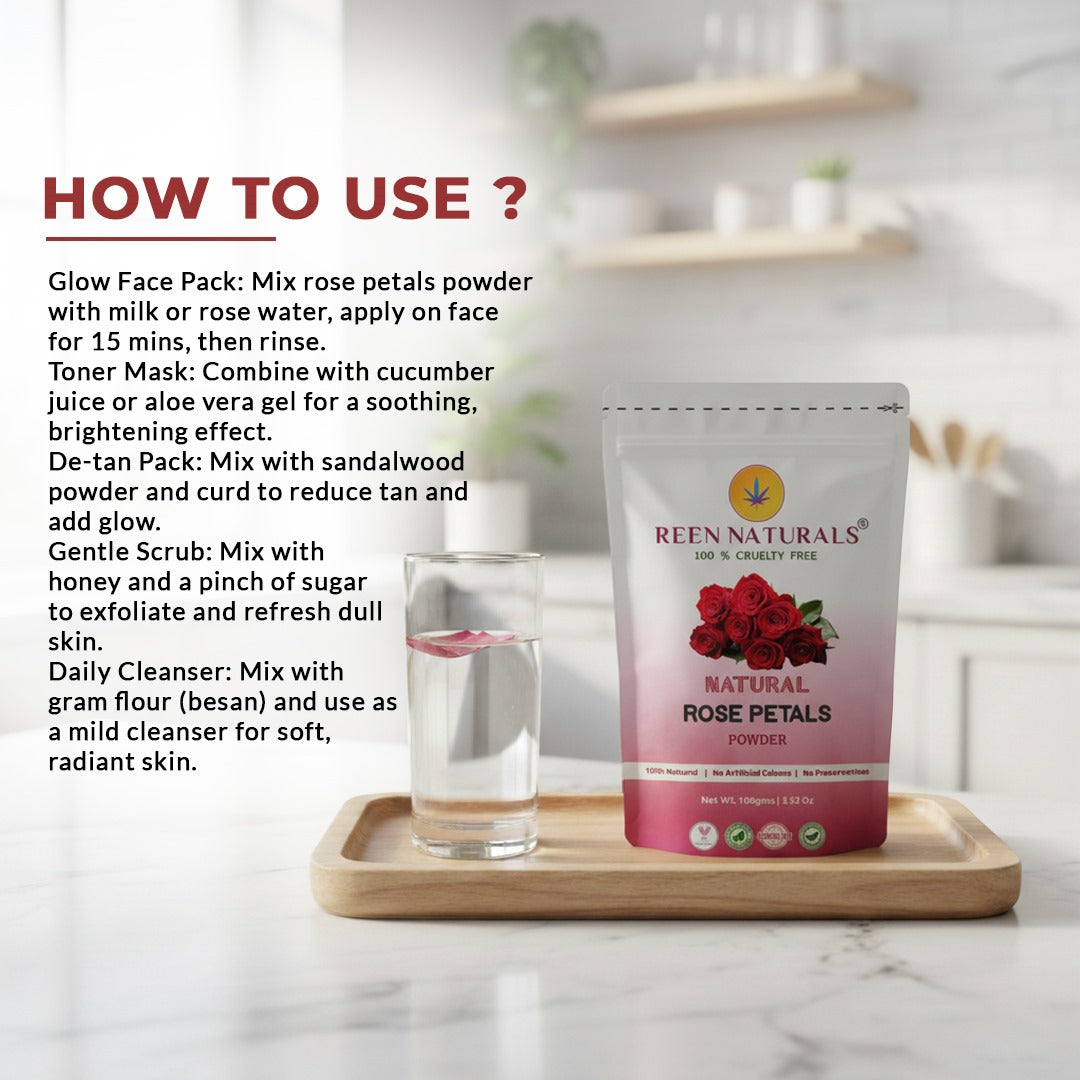 Rose Petal Powder for Glowing Skin – 100g