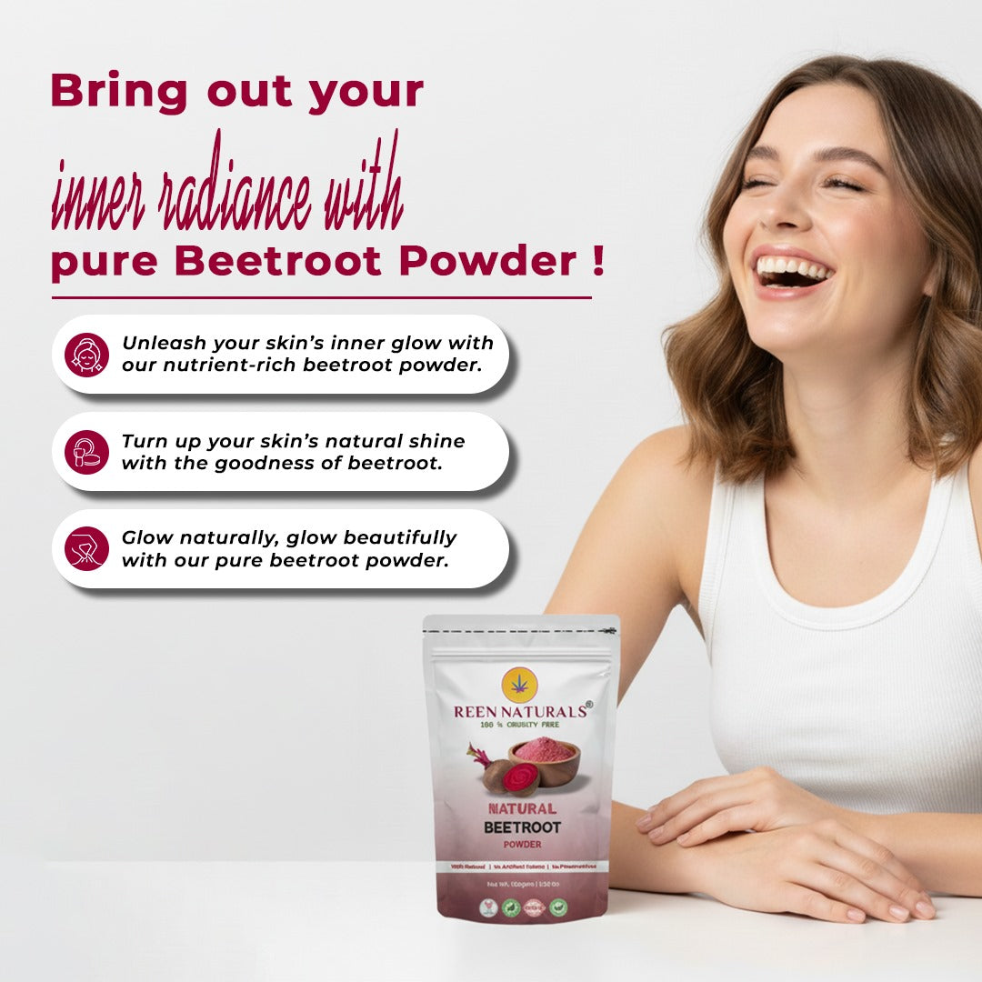 Natural Glow Face Mask Combo: Beetroot & Multani Mitti Powder