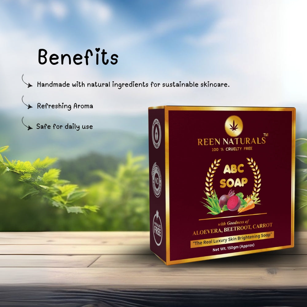 Soap Combo (4-in-1) – ABC, Carrot, Beetroot & Charcoal soap – Reen