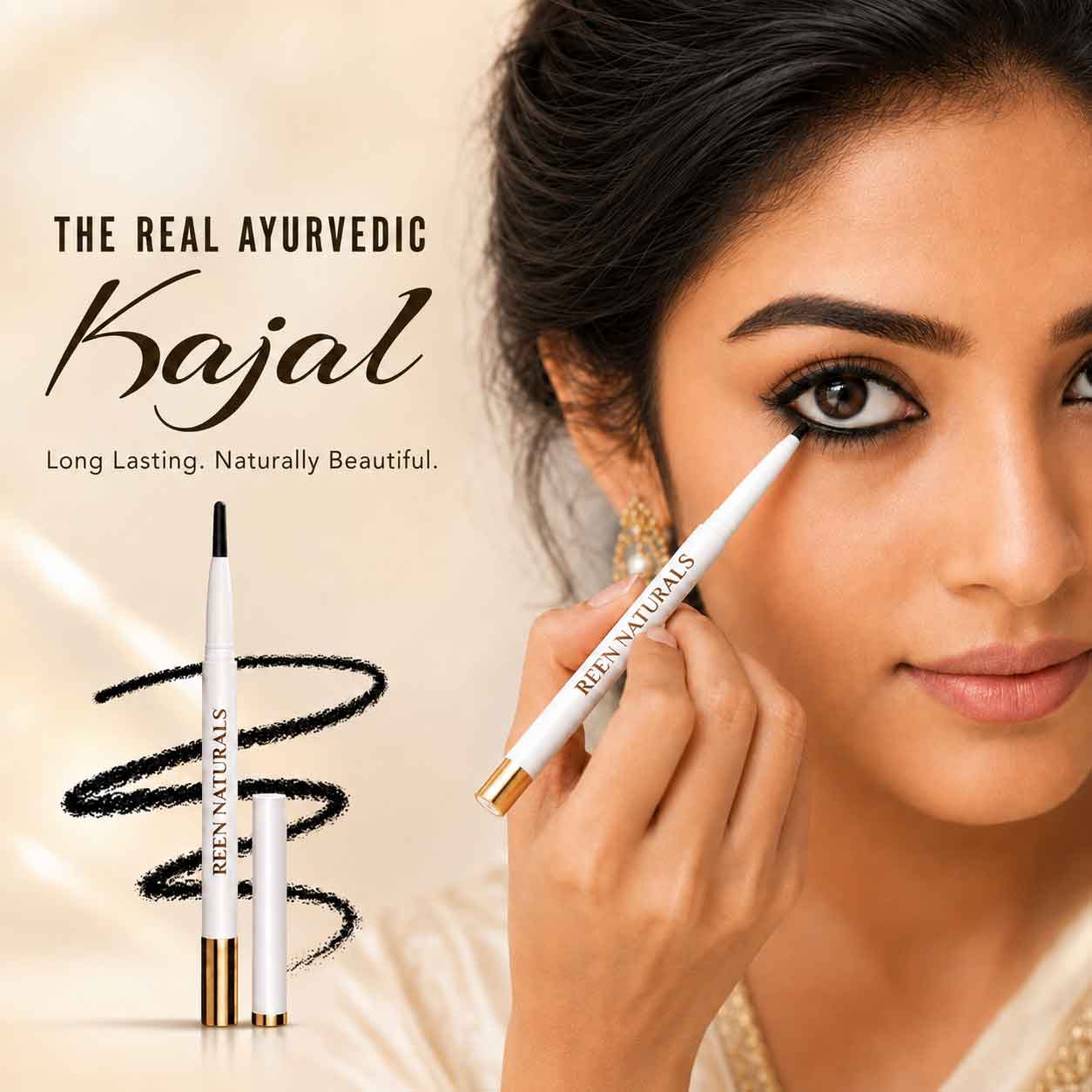 KAJAL COMBO – Baby Kajal + Adult Kajal Stick | Traditional Lamp Black Baby Kajal & Everyday Eye Makeup Duo