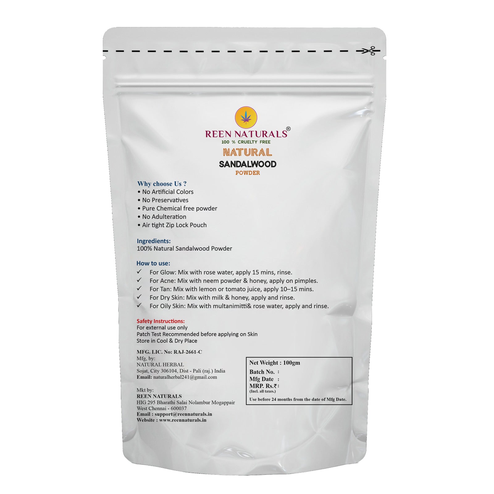 Sandalwood Powder for Face - 100gms